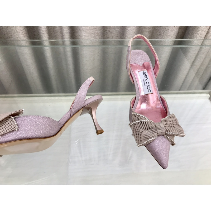 Jimmy Choo Brook SB 50 Fabric Glitter Pink