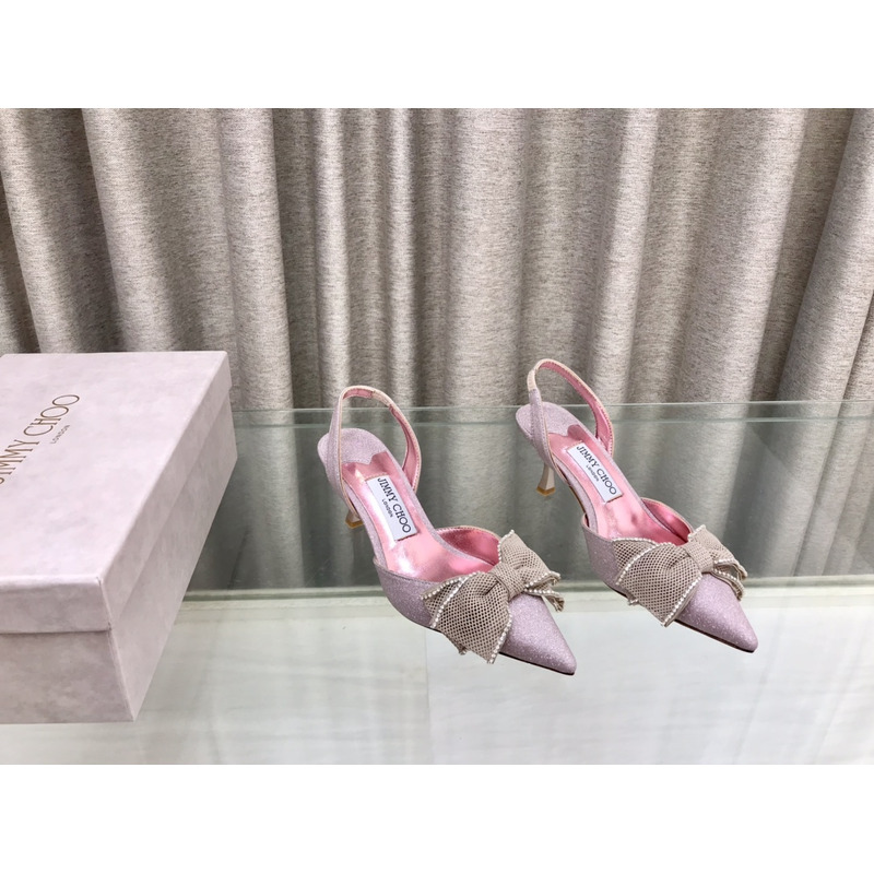 Jimmy Choo Brook SB 50 Fabric Glitter Pink