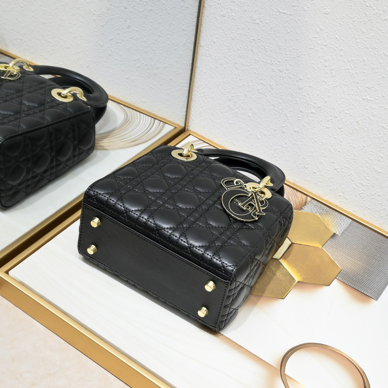 D*or small lady D*or my abcD*or bag black cannage lambskin bag