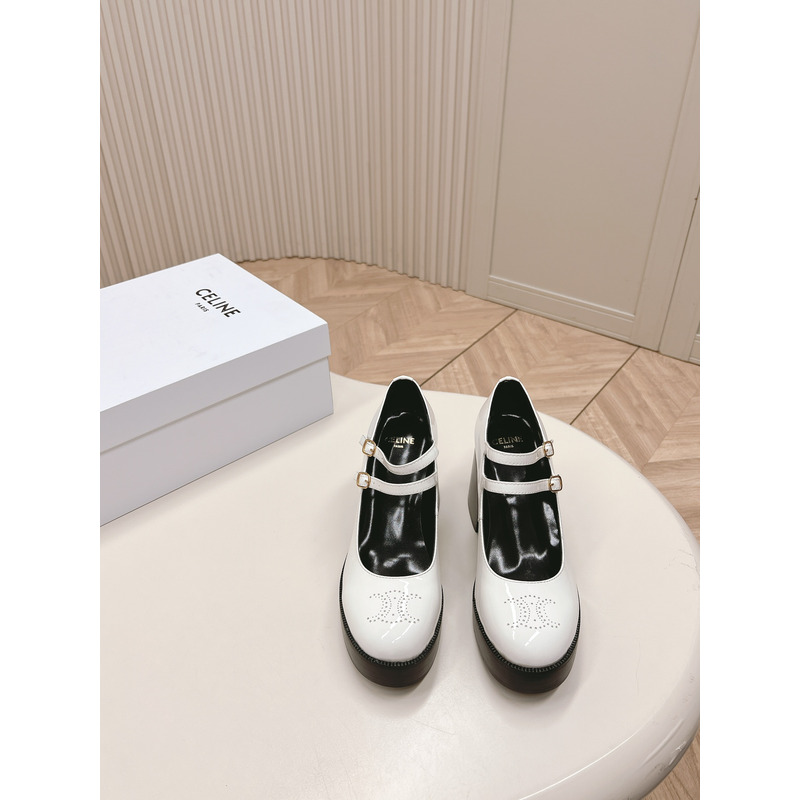 Ce**e mary jane heels in white