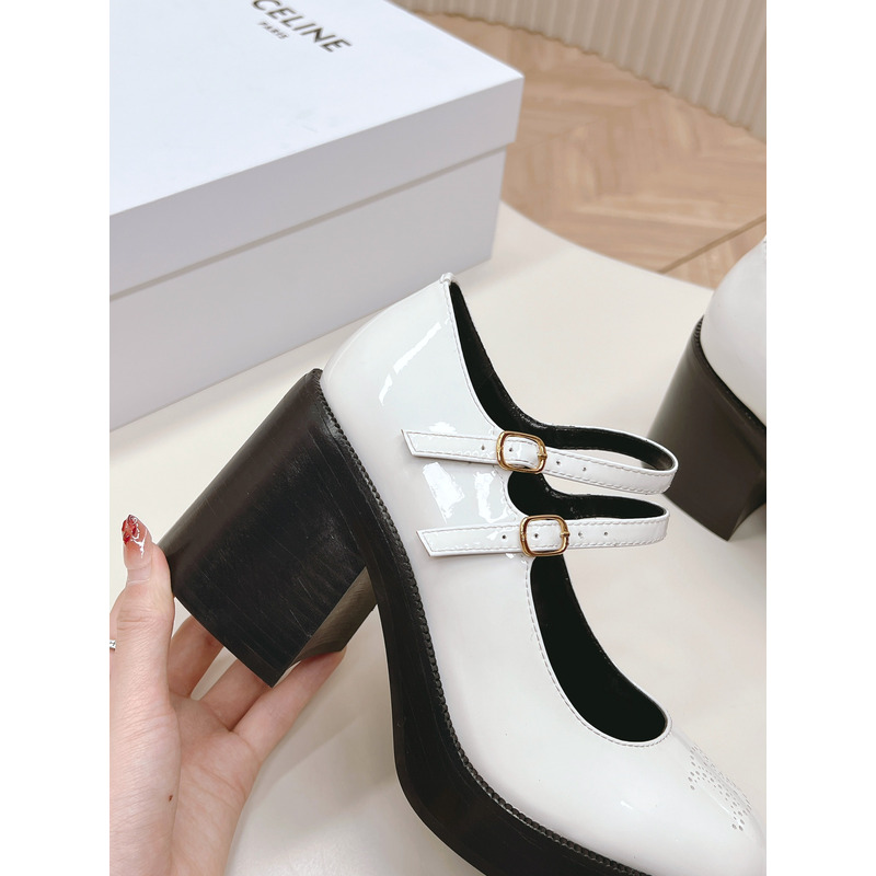Ce**e mary jane heels in white
