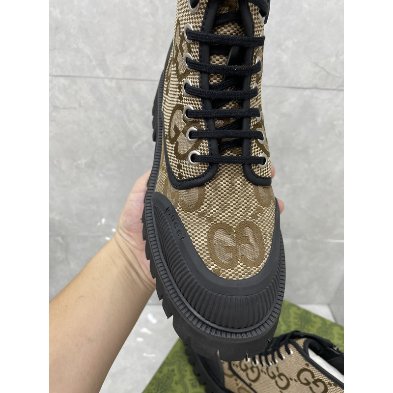 G*u*i gg lace-up combat boots brown