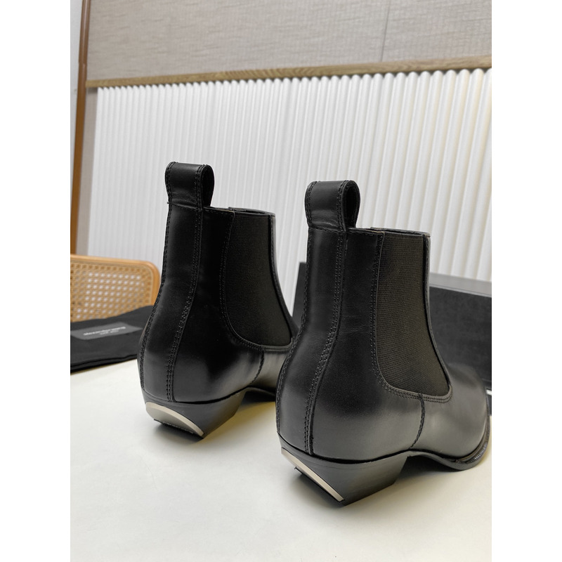 Alexander Wang Slick Smooth Leather Ankle Boot Black