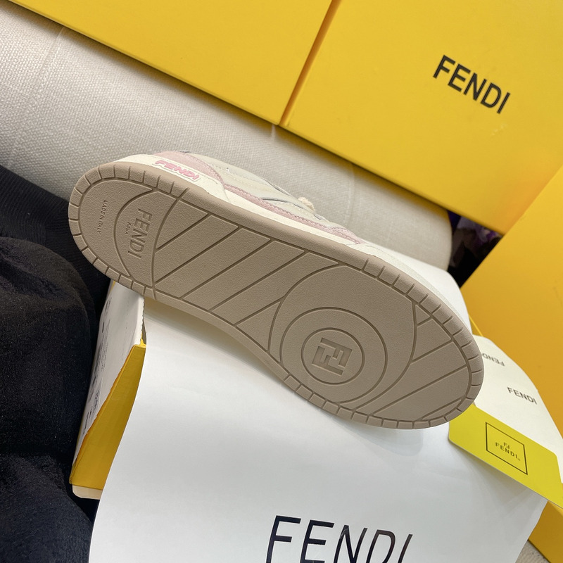 F**di match low-tops in pink suede