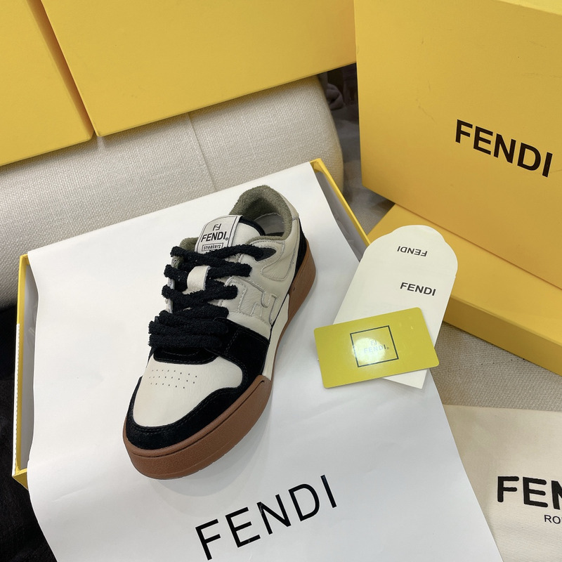 F**di match low tops in black suede