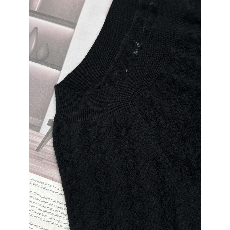 Ch*el cc logo knitted sweater black