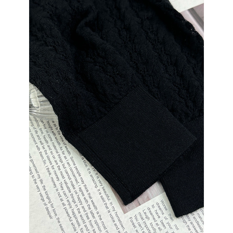 Ch*el cc logo knitted sweater black