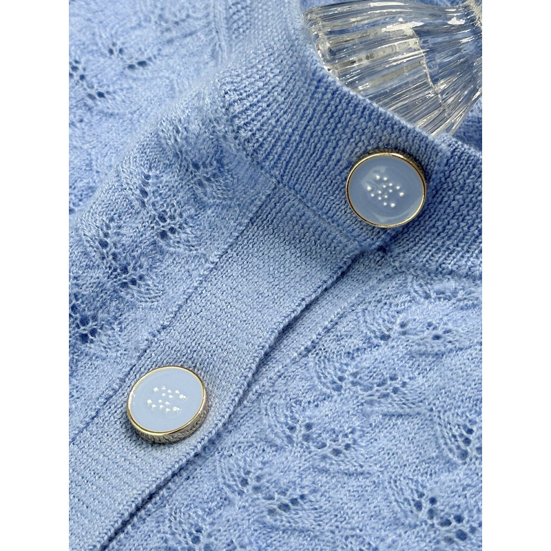 Ch*el knitted cardigan blue
