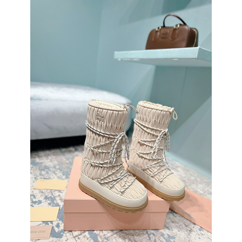 Miu Miu Snow Boots Beige
