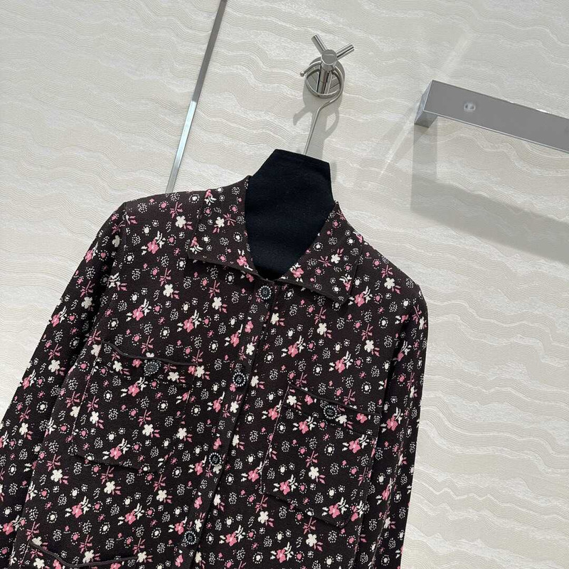 Ch*el long sleeves colorful mixed fiber black
