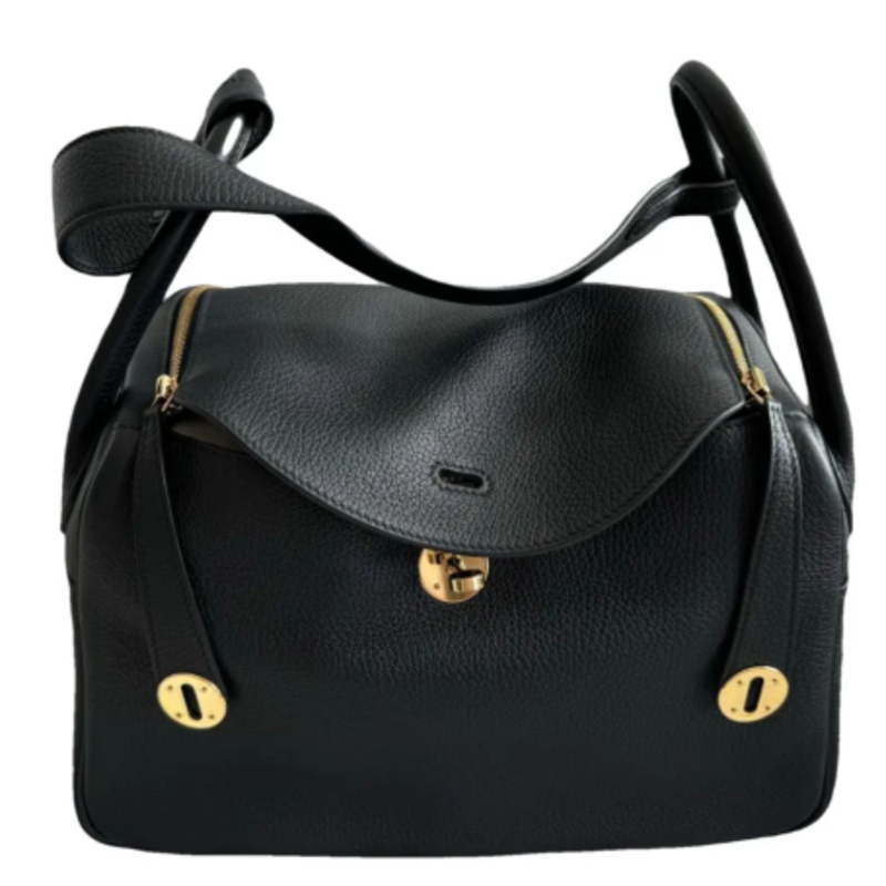 H**mes lindy 34 noir taurillon clemence leather black