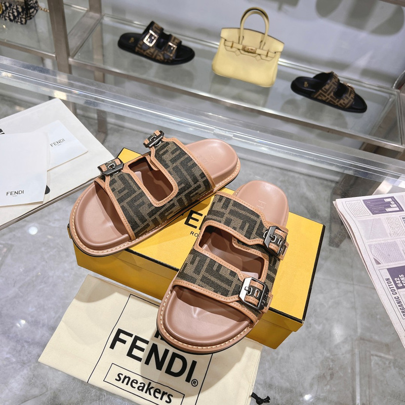 F**di feel sandals sandals fabric ff brown