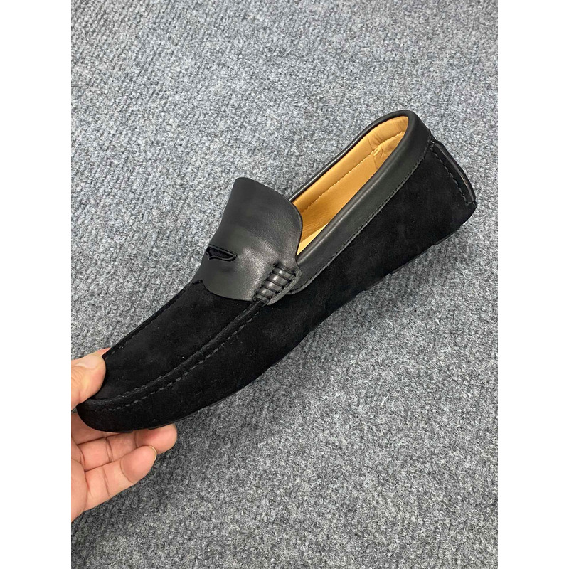 l**is V*t*n flat loafer suede leather black