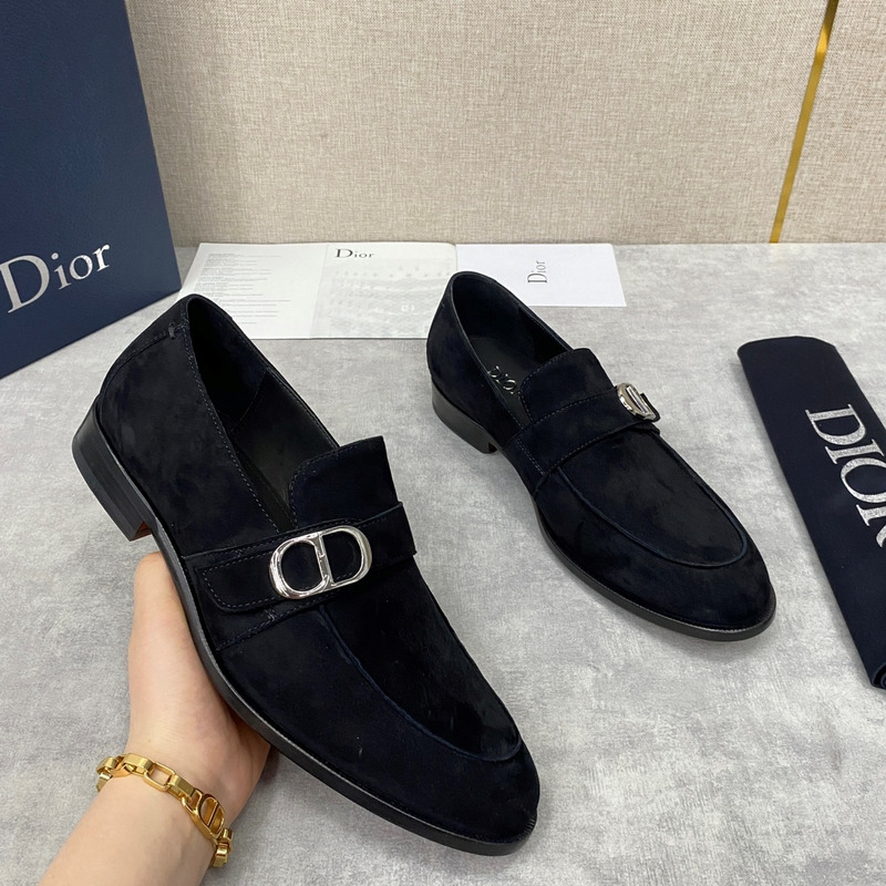D*or logo suede loafer black