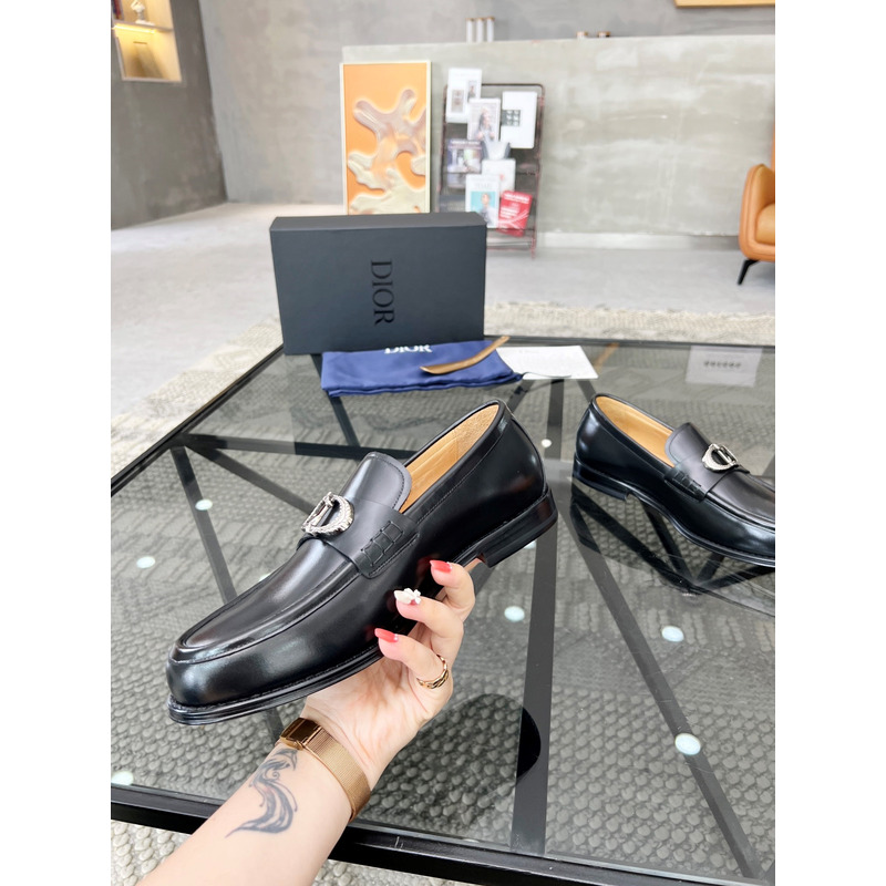 D*or granville polished calfskin loafer black