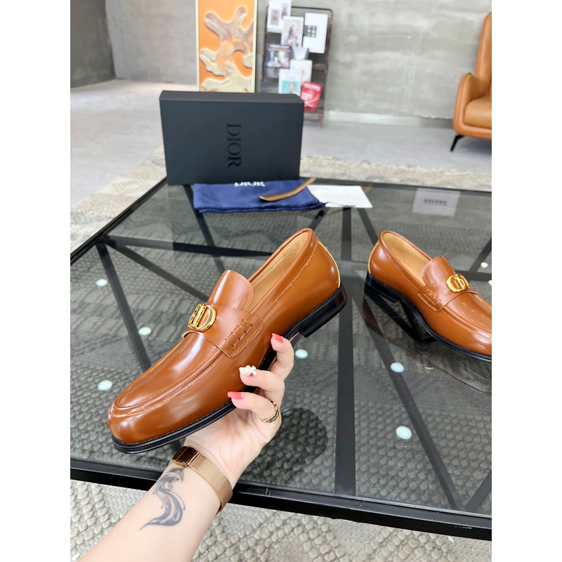 D*or granville polished calfskin loafer light brown