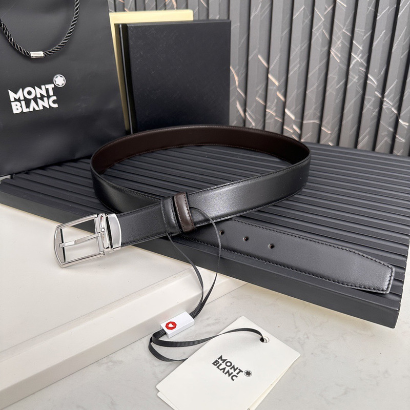 Mont blanc Black Belt Square Buckle