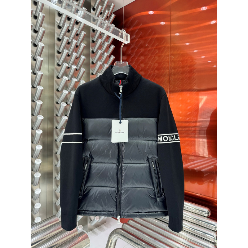 Moncler Logo Padded Zip-up Cardigan Black