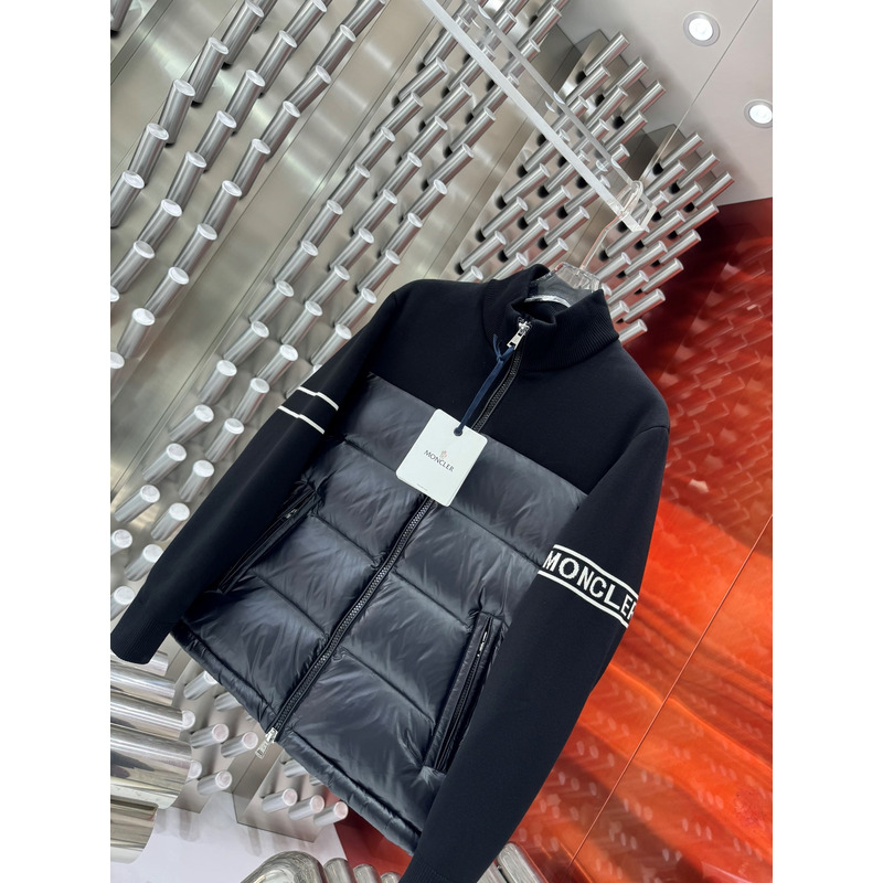 Moncler Logo Padded Zip-up Cardigan Black