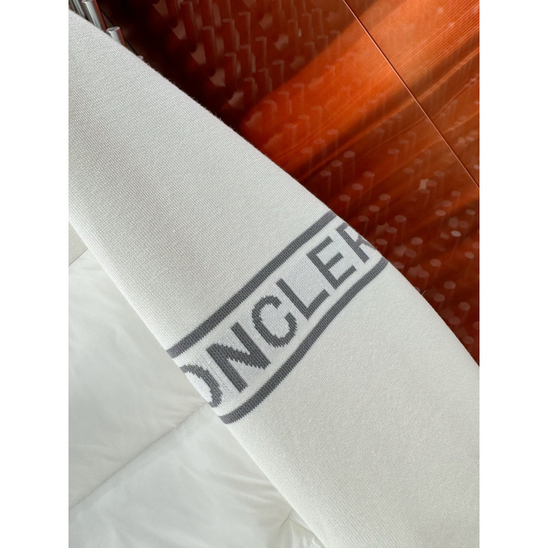 Moncler Padded-Panel Wool-Blend Cardigan White