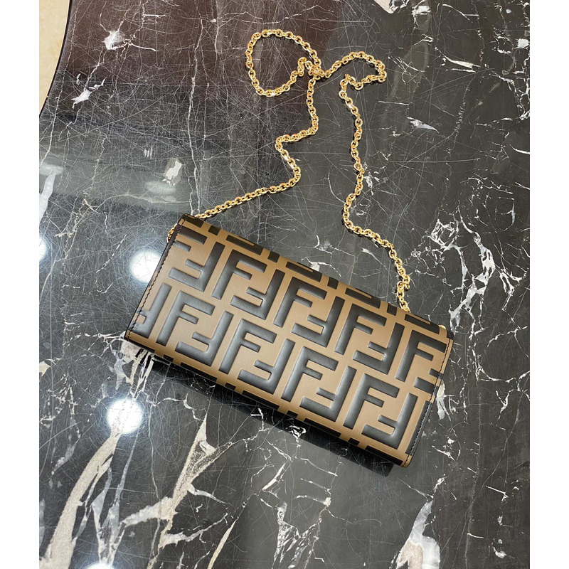 F**di ff leather wallet chain bag