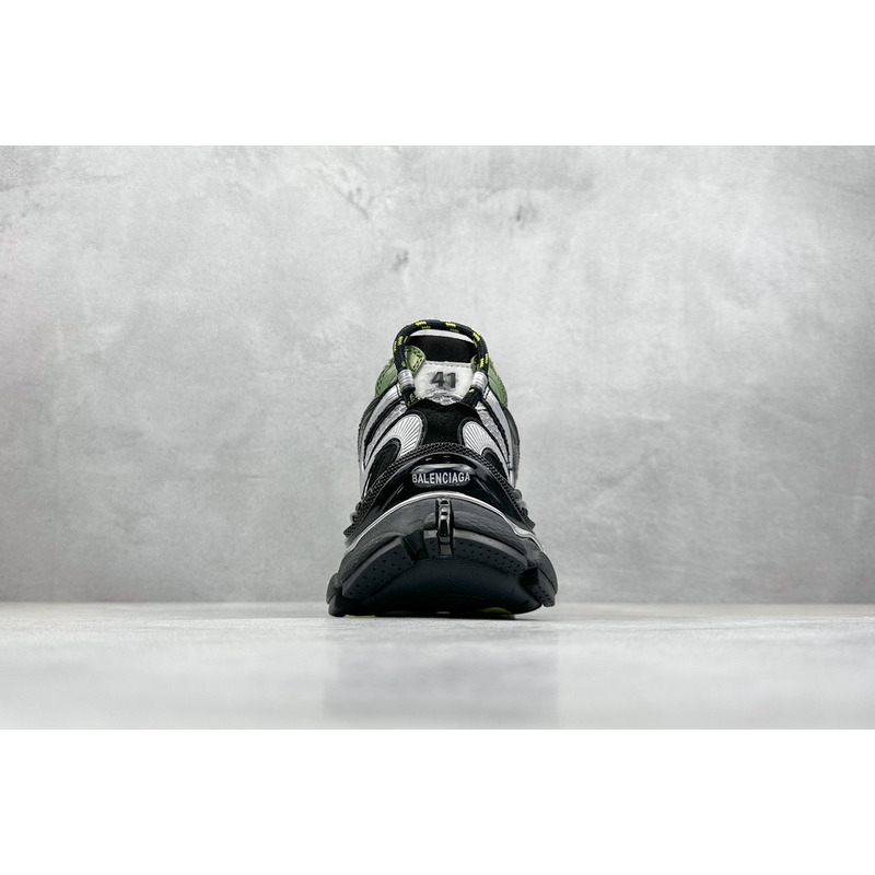 Ba*len*cia*ga runner 2.0 sneaker in silver, grey,kaki and neon yellow mesh, polyurethane and polyester