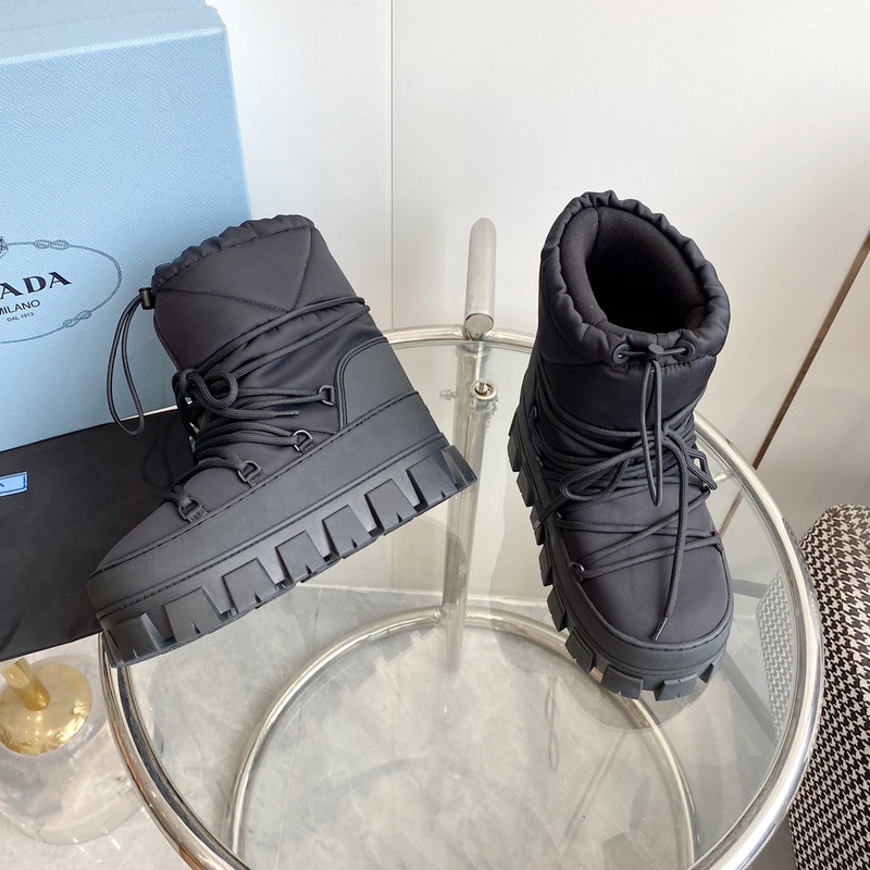 Pra*a re-nylon gabardine apres-ski boots black