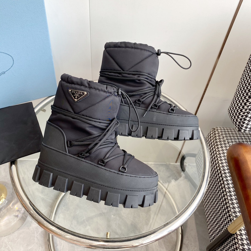 Pra*a re-nylon gabardine apres-ski boots black