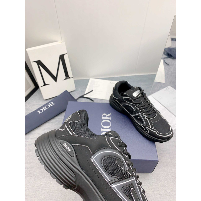 D*or b30 sneakers  black mesh fabric and technical fabric