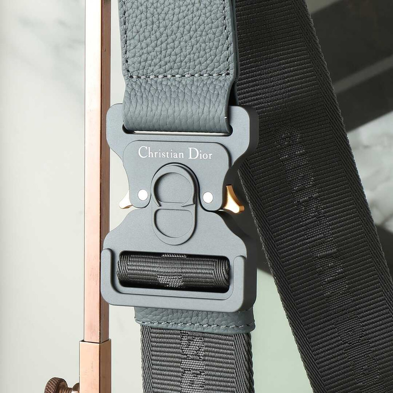 saddle bag grey D*or gravity leather and black grained calfskin