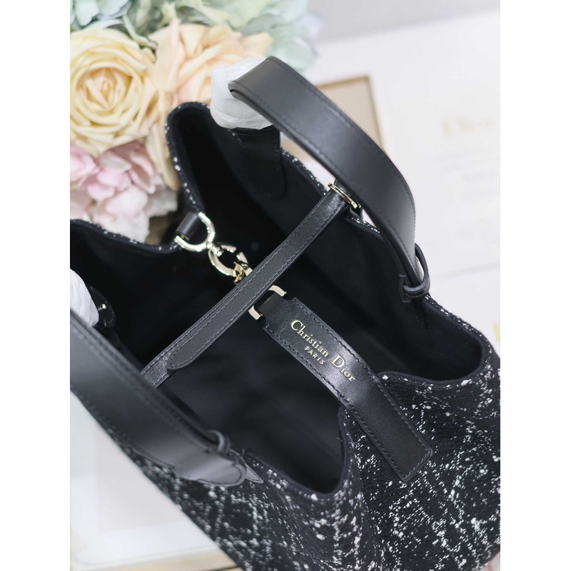 D*or small toujours bag black cannage tweed