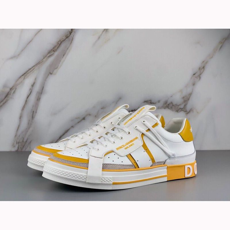 Dolce & Gabbana Calfskin 2Zero custom sneakers in yellow