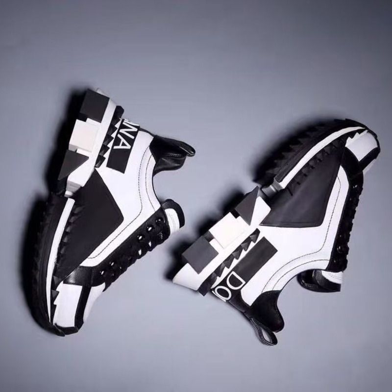 dolce & gabbana S*per king two color leather sneakers