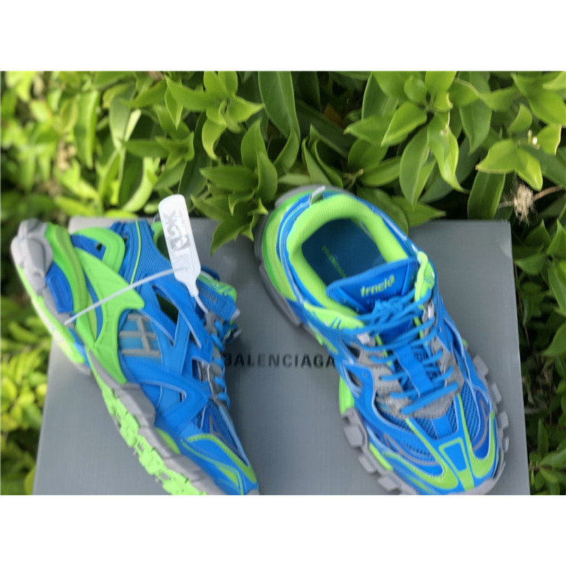 Ba*len*cia*ga 4.0 fluorescent green blue sneakers men wome