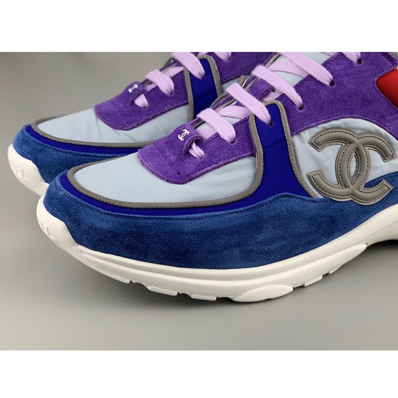 Ch*el sneakers suede nylon reflective