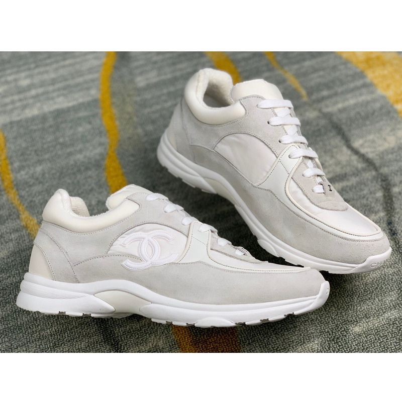 Ch*el sneakers suede nylon reflective