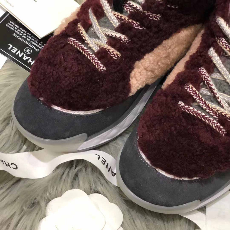 Ch*el suede high top sneakers in grey
