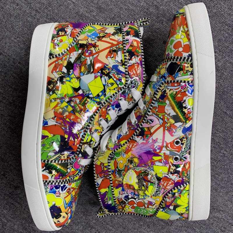 ch**an louboutin lou orlato S*per loubi-print high-top trainers