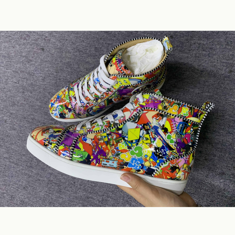 ch**an louboutin lou orlato S*per loubi-print high-top trainers