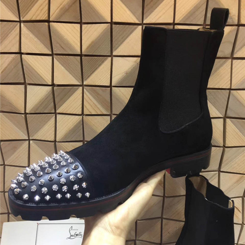 [made  to order] ch**an louboutin S*per perfect ch**an louboutin melon spikes flat boot
