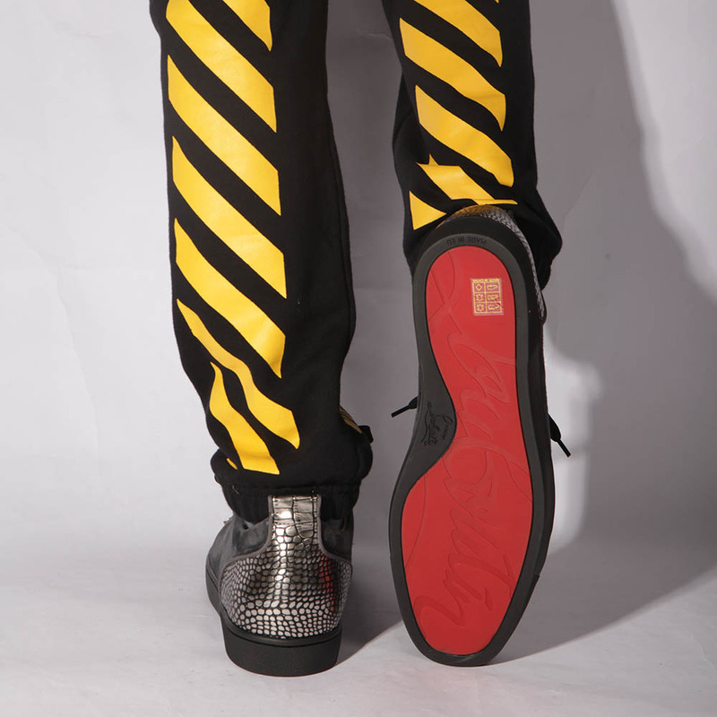 [made  to order] ch**an louboutin S*per perfect l**is junior spikes orlato blue sneakers
