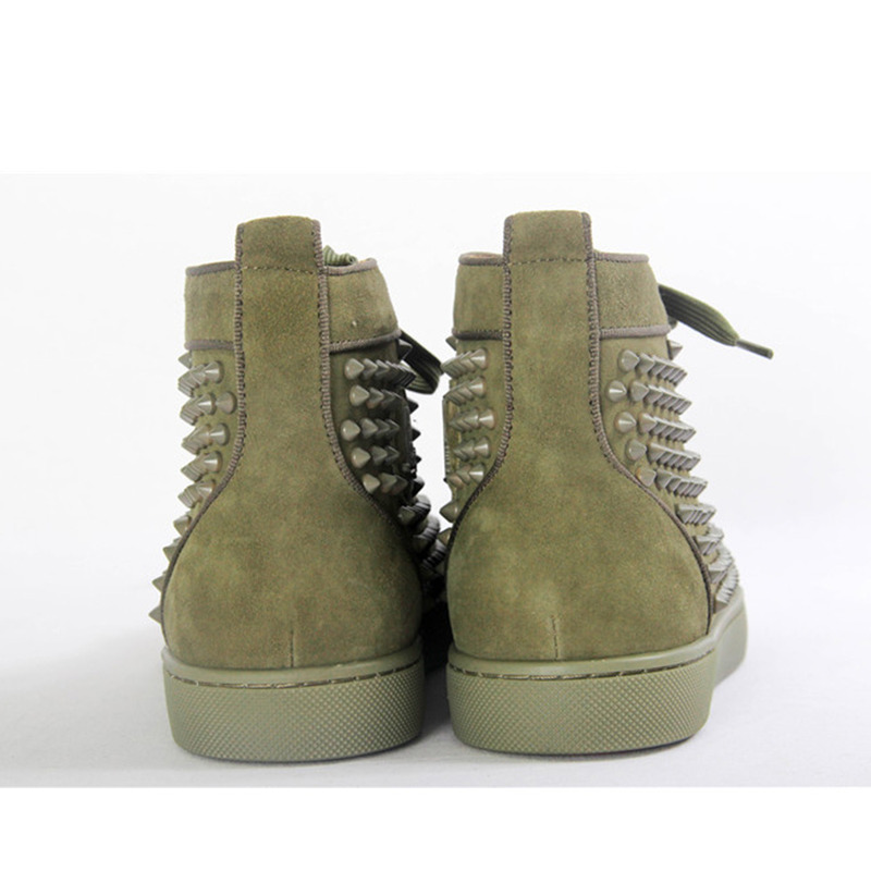 [made  to order] ch**an louboutin S*per perfect l**is orlato flat high top spike sneaker