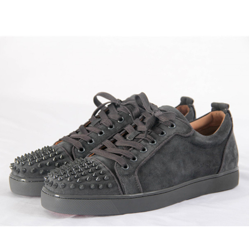 [made  to order] ch**an louboutin S*per perfect fusian l**is junior spike camo suede sneakers made to order