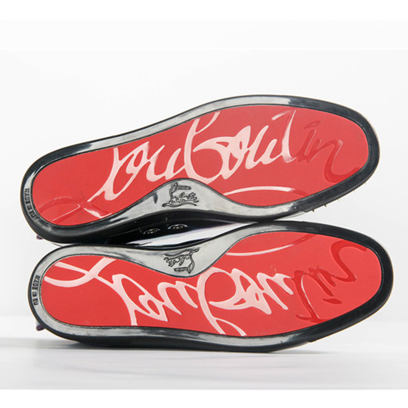 Ch**an louboutin in stock limited version mens spikes flat high top sneaker