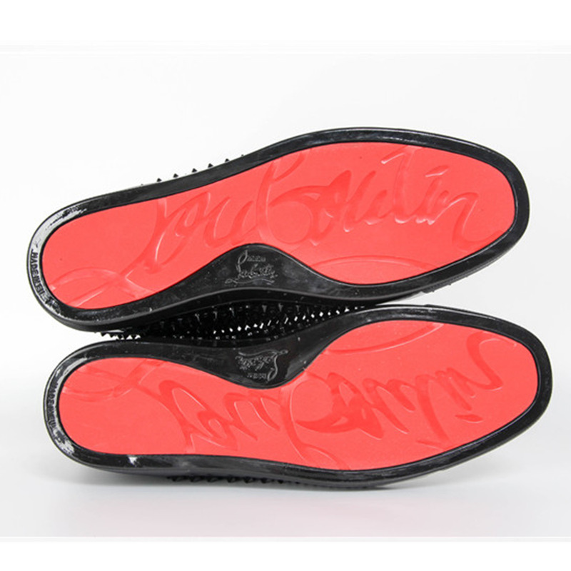 Ch**an louboutin in stock!!! limited version black l**is spikes mens flat sneaker
