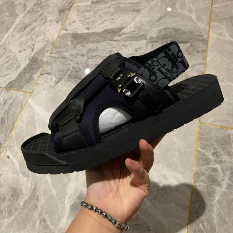 D*or black oblique neoprene sandals
