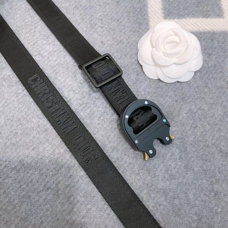 D*or black cotton canvas belt