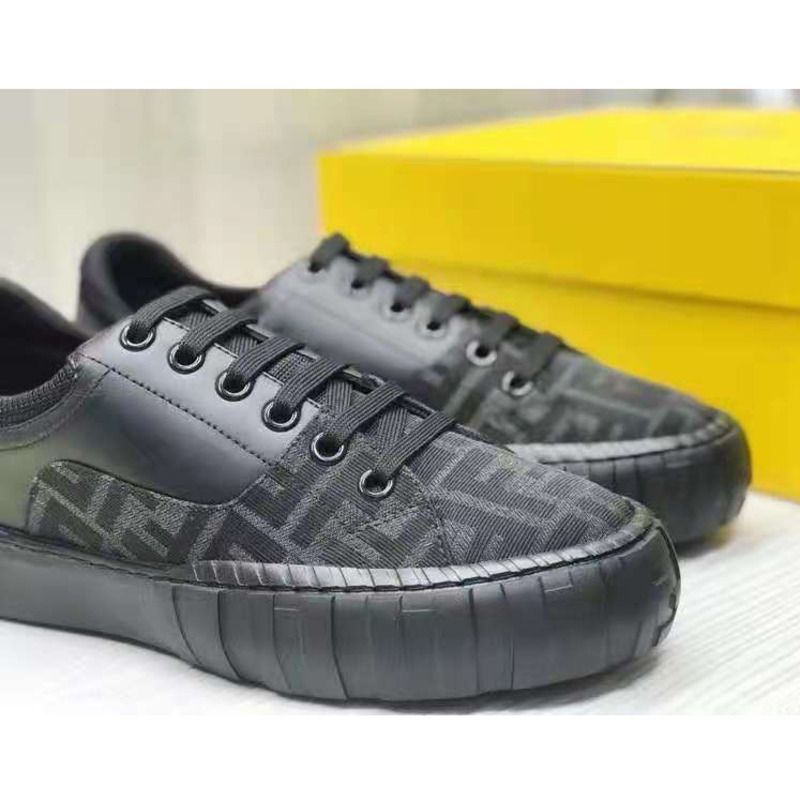 F**di black fabric low-tops sneaker