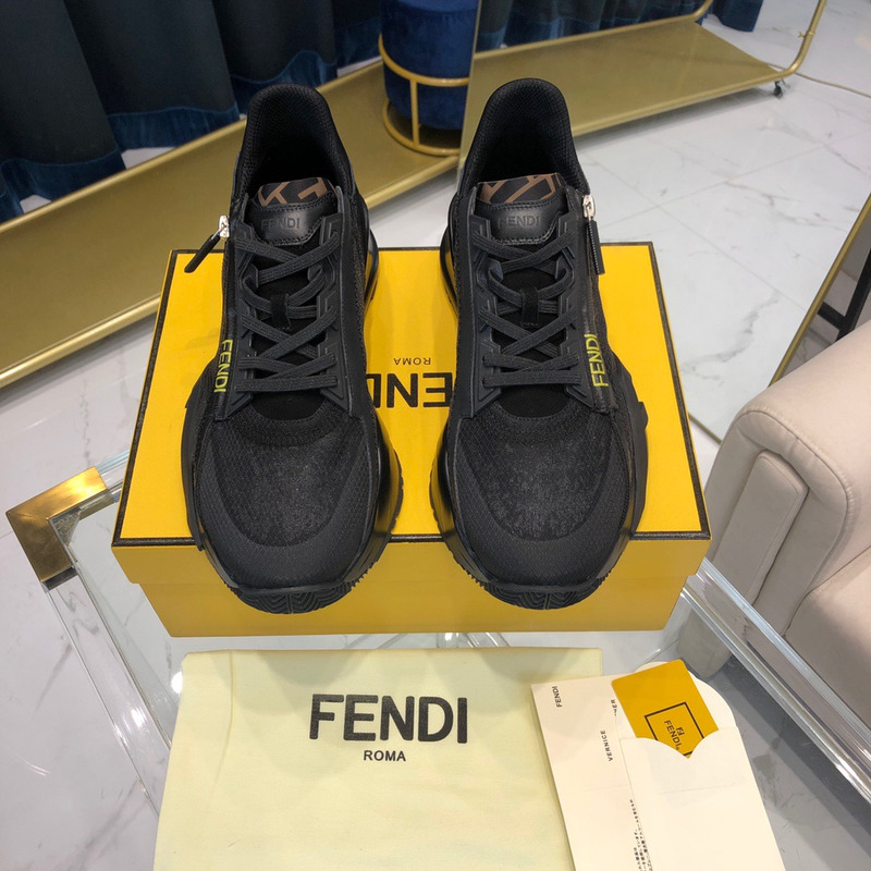 F**di black nylon low tops sneaker