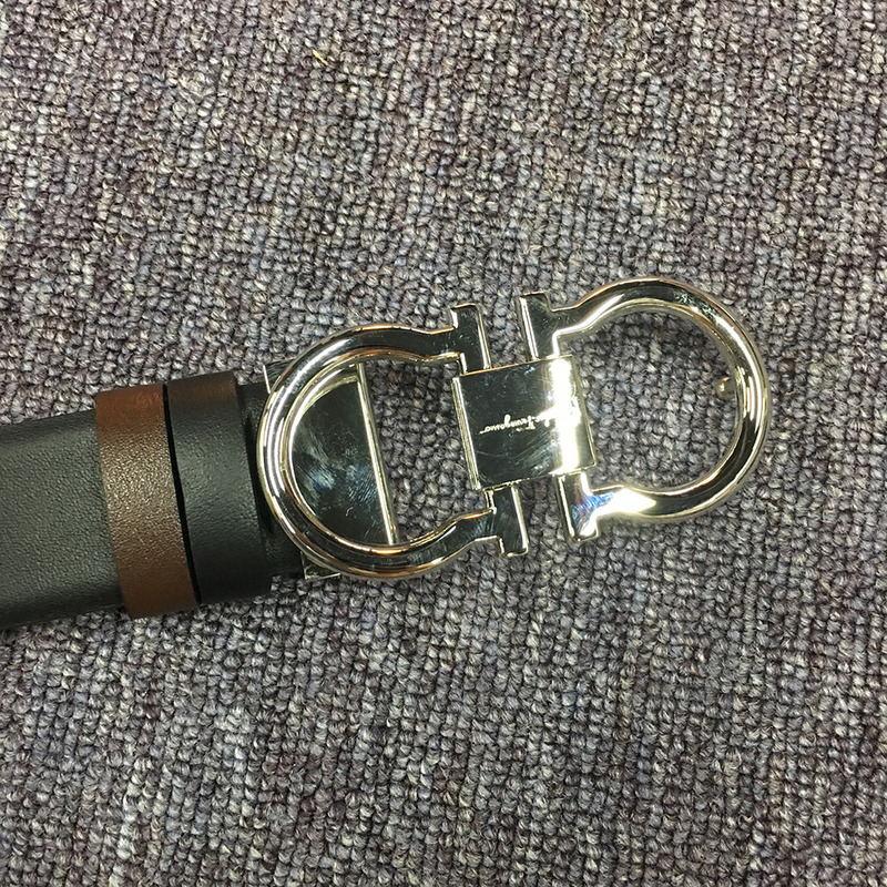 Ferragamo belt black silver